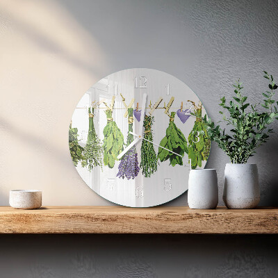 Round wall clock Herbs