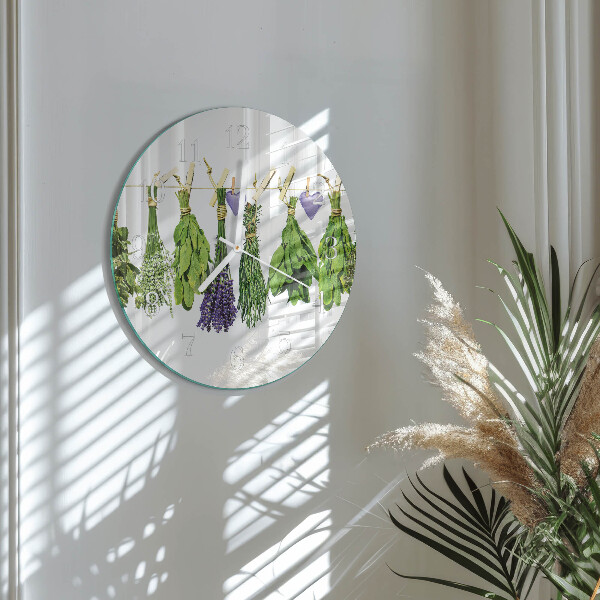 Round wall clock Herbs