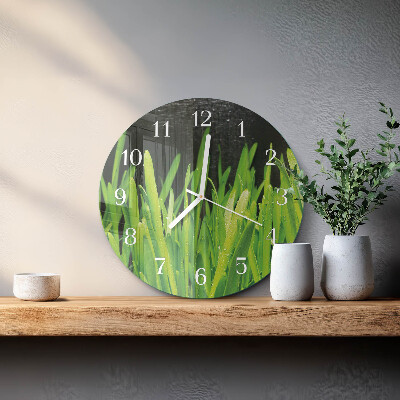 Round wall clock Grass