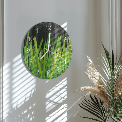 Round wall clock Grass