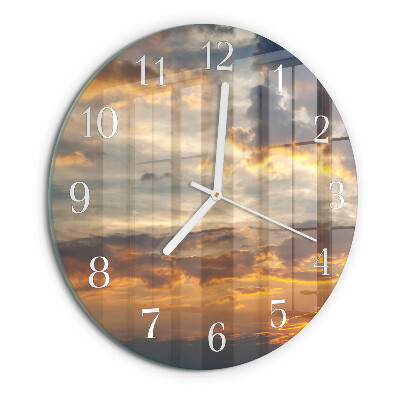 Round wall clock Sunset