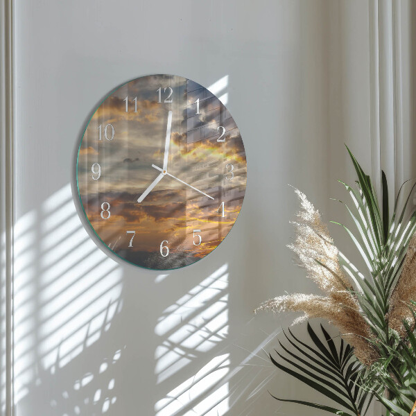 Round wall clock Sunset