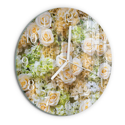 Round wall clock Elegant flowers