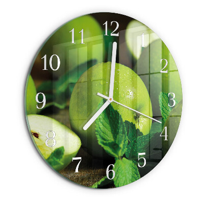 Round wall clock Green apples