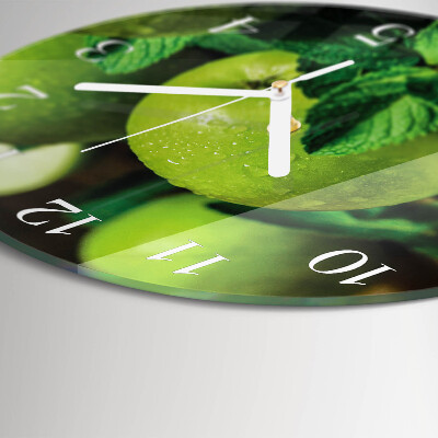Round wall clock Green apples