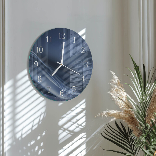 Round wall clock Blue waves