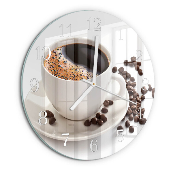 Round wall clock Cup of Coffee