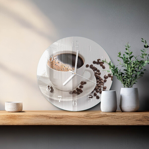 Round wall clock Cup of Coffee