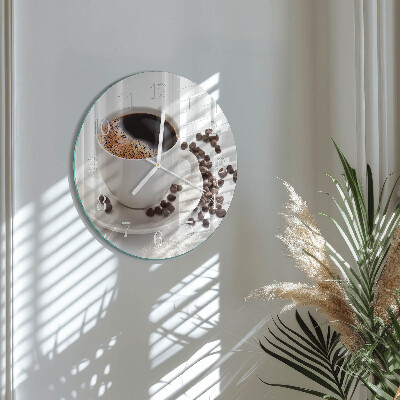 Round wall clock Cup of Coffee
