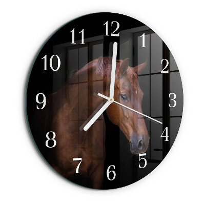 Round wall clock Horse