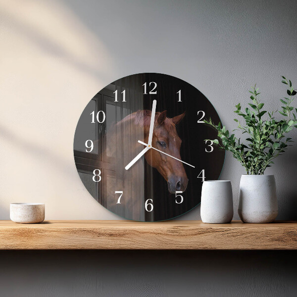 Round wall clock Horse