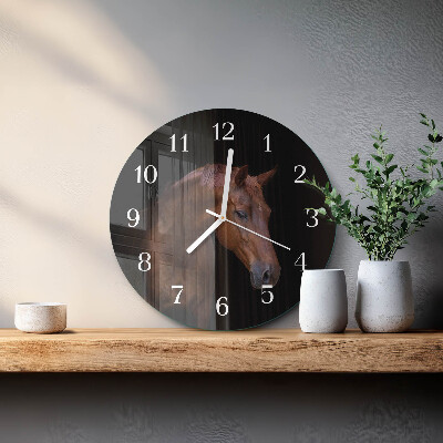 Round wall clock Horse