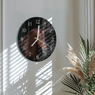 Round wall clock Horse