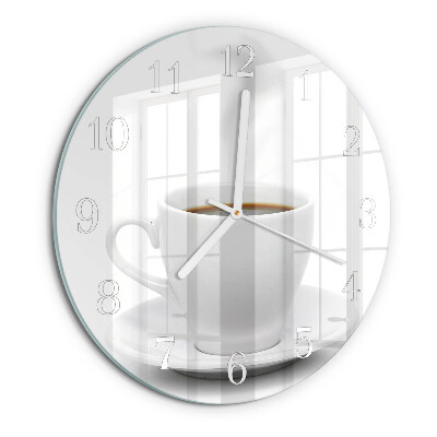 Round wall clock Cup of Coffee