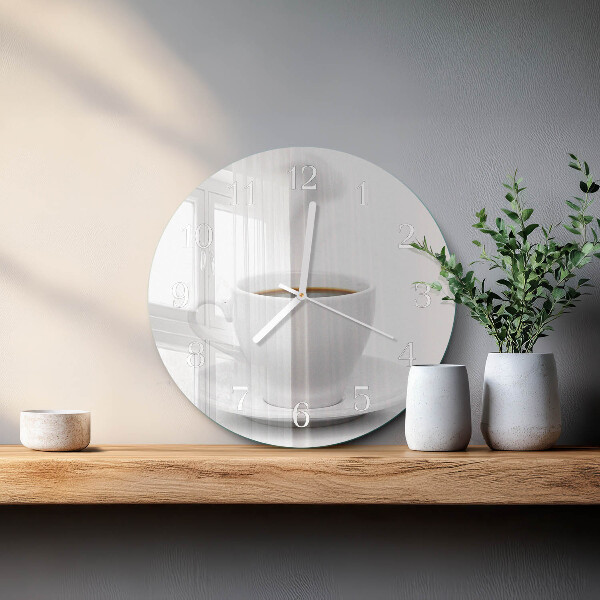 Round wall clock Cup of Coffee