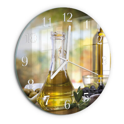 Round wall clock Olive oil