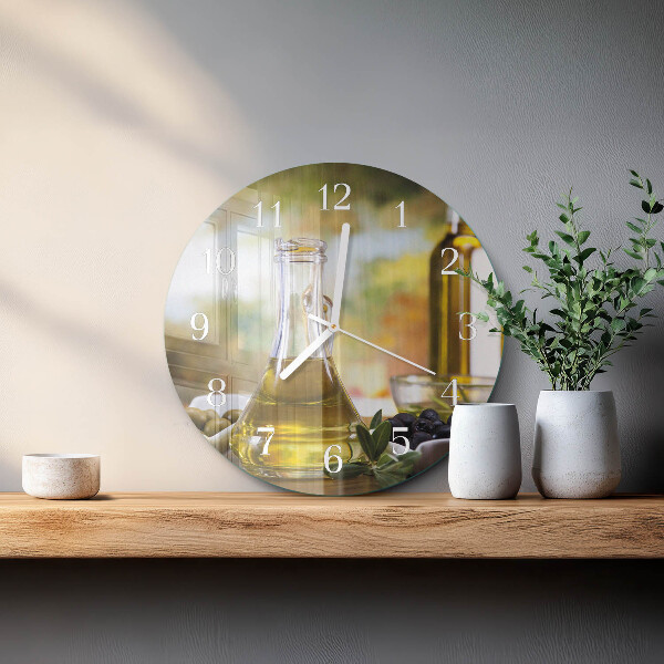 Round wall clock Olive oil