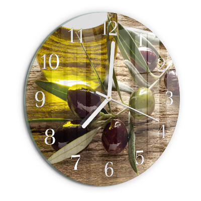 Round wall clock Olive oil