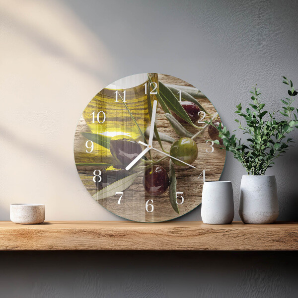 Round wall clock Olive oil