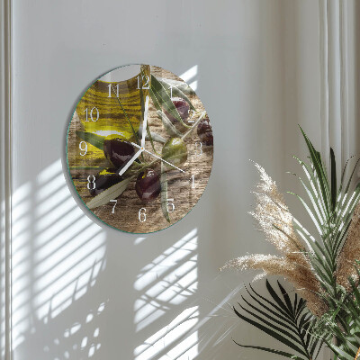Round wall clock Olive oil