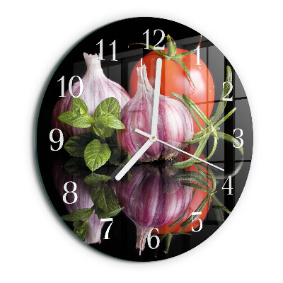 Round wall clock Tomato Garlic