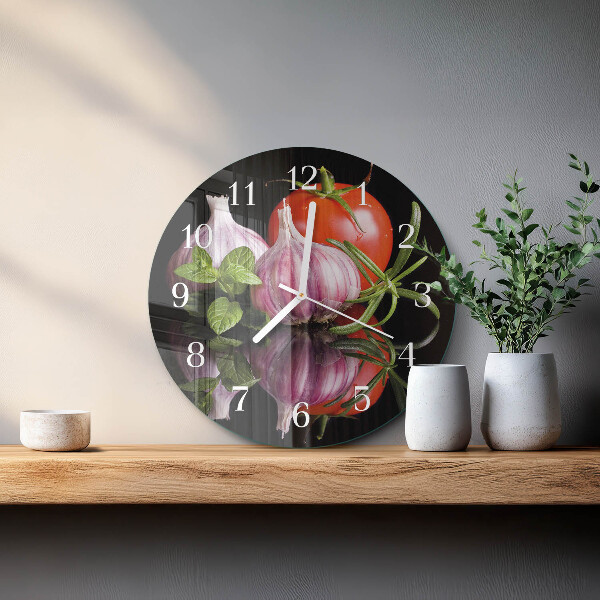 Round wall clock Tomato Garlic