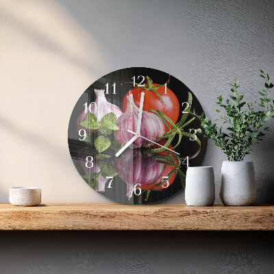 Round wall clock Tomato Garlic