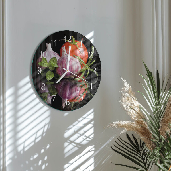 Round wall clock Tomato Garlic
