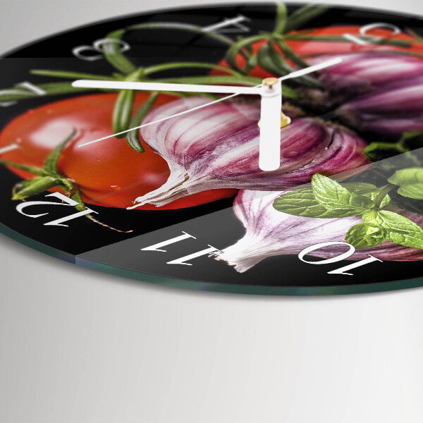 Round wall clock Tomato Garlic