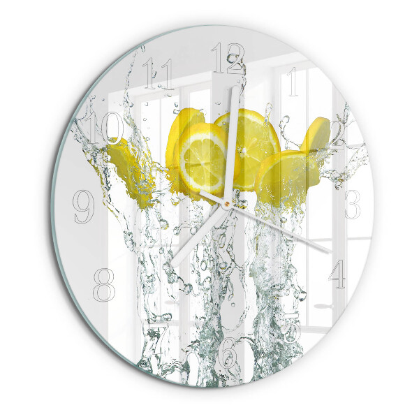 Round wall clock Water with Lemon