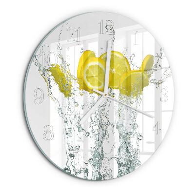 Round wall clock Water with Lemon