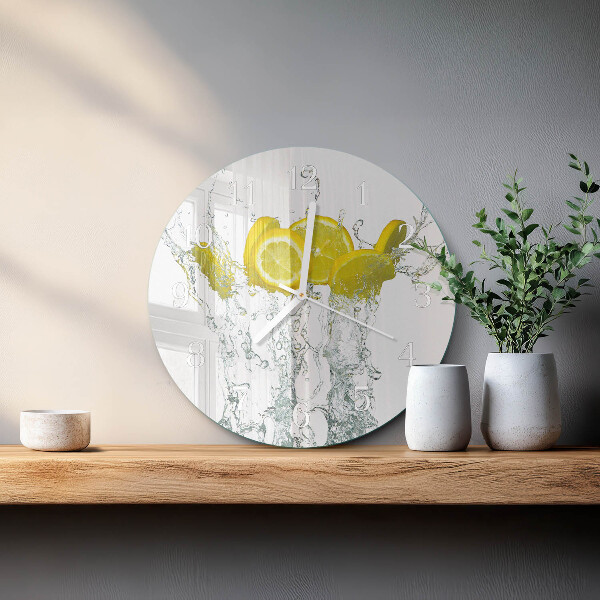 Round wall clock Water with Lemon
