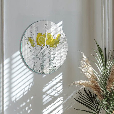 Round wall clock Water with Lemon