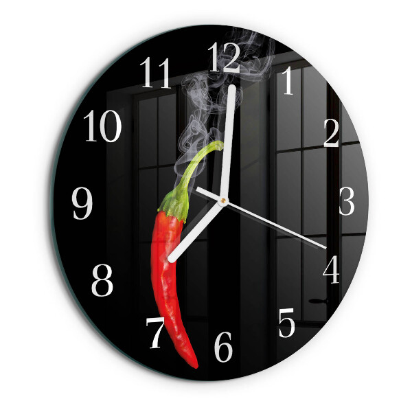 Round wall clock Chili pepper