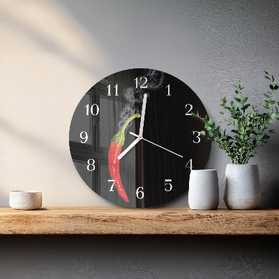 Round wall clock Chili pepper