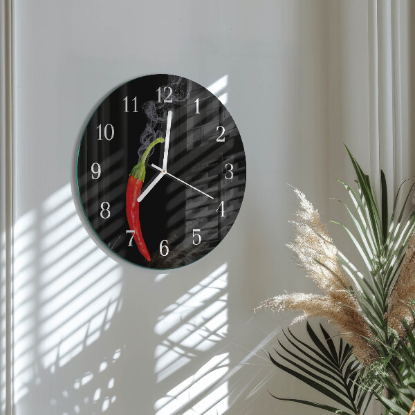 Round wall clock Chili pepper