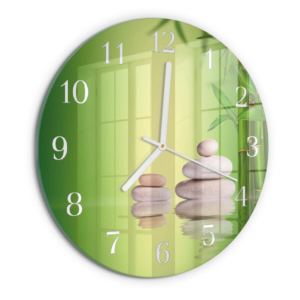 Round wall clock Zen stones