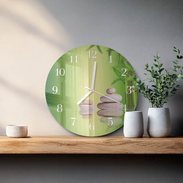Round wall clock Zen stones