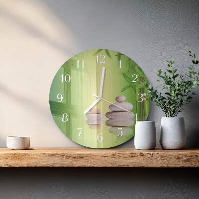 Round wall clock Zen stones