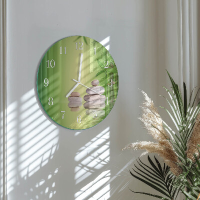 Round wall clock Zen stones