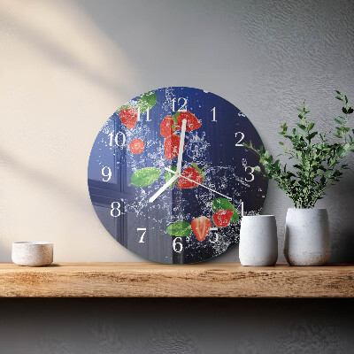 Round wall clock Strawberries