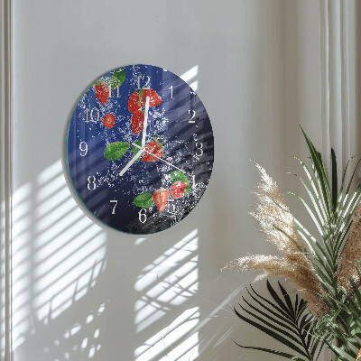 Round wall clock Strawberries
