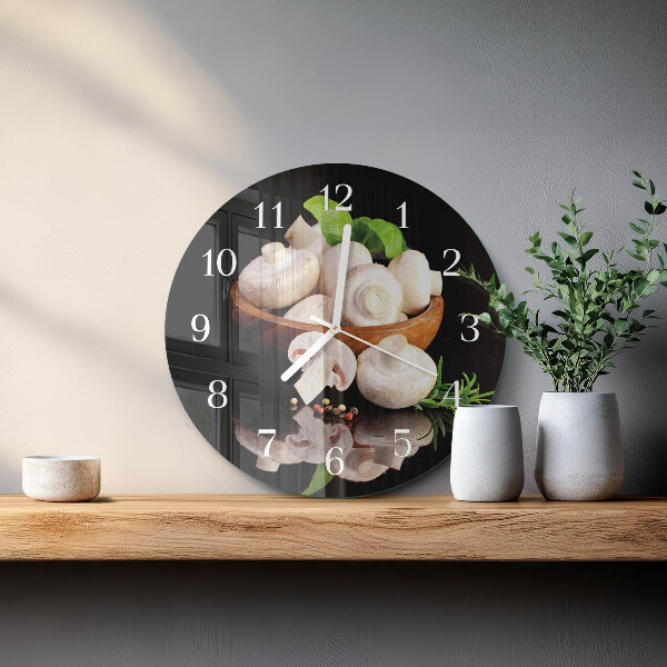 Round wall clock Mushrooms
