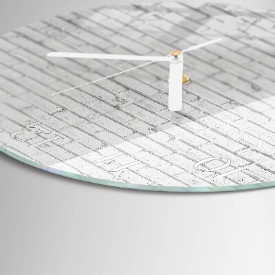 Round wall clock Brick Wall
