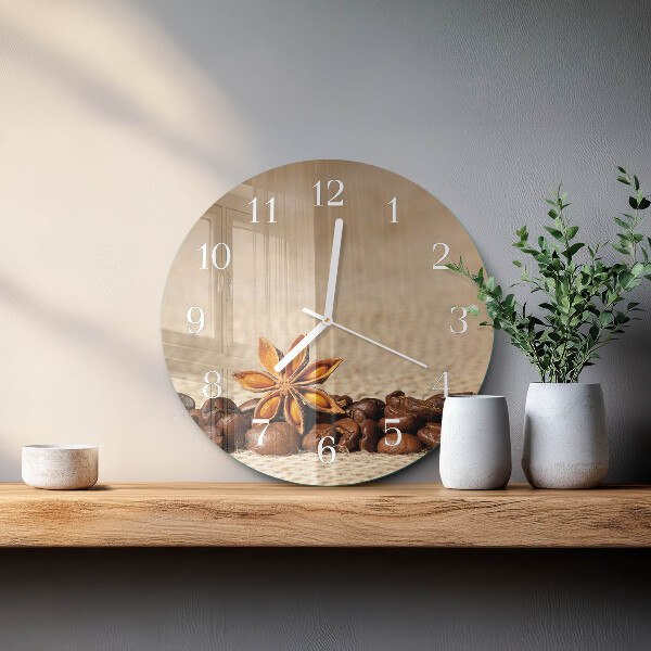 Round wall clock Coffee Beans