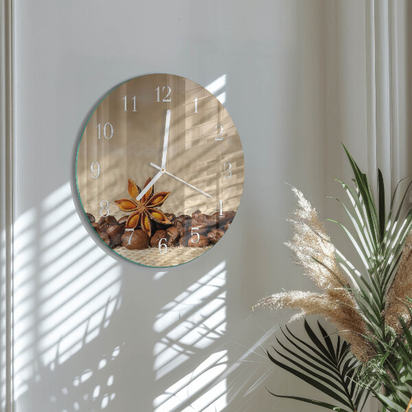 Round wall clock Coffee Beans