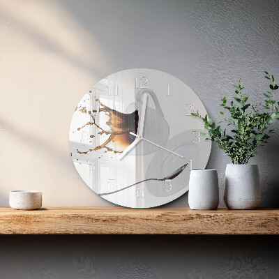 Round wall clock Cup of Coffee