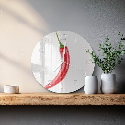 Round wall clock Chili pepper