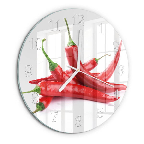 Round wall clock Chili peppers