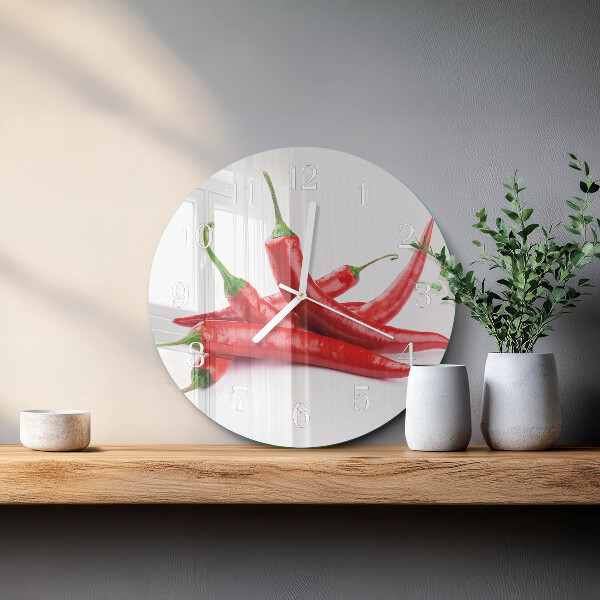 Round wall clock Chili peppers